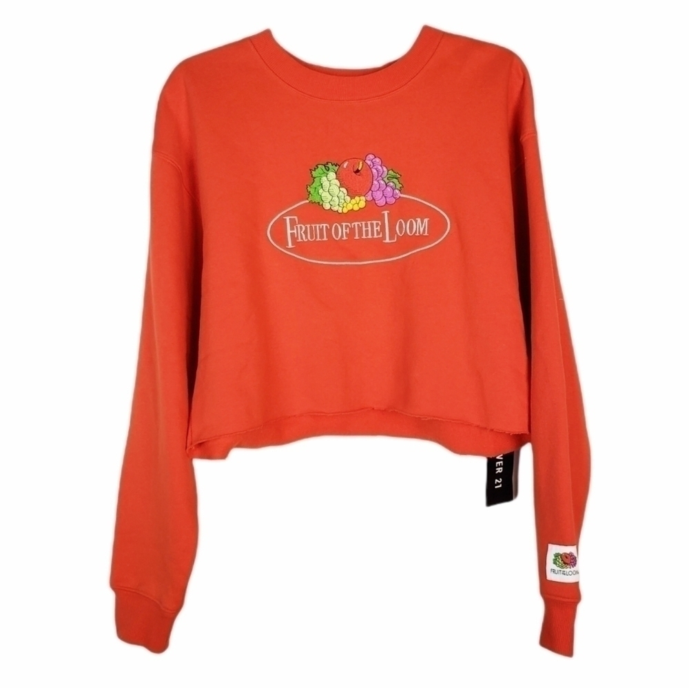 FRUIT OF THE LOOM cropped sweatshirt pullover